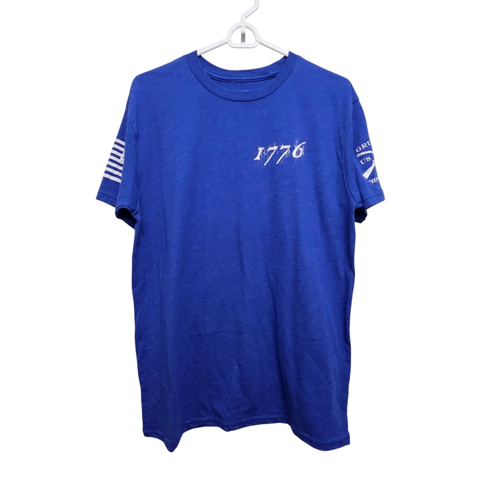Grunt Style Graphic T-Shirt Men M Blue 1776 American Flag Patriotic Tactical Tee